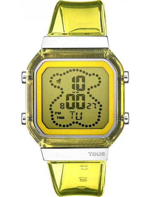 Reloj Digital de Policarbonato Amarillo y Acero D-Bear Fresh