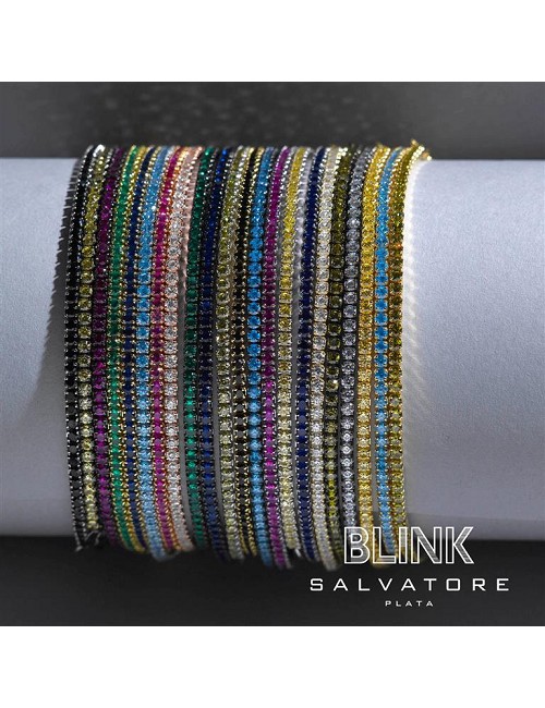 Pulsera Platarodio Riviere Circo. Rubi
