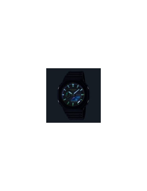 Reloj Caucho Negro Números En Verde