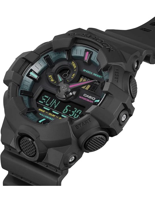 G-Shock Negro con Agujas de Colores