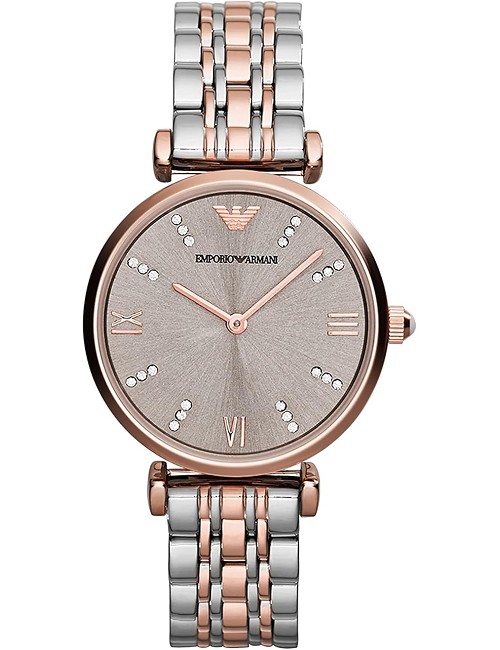 Reloj Mujer Acero Dorado Cristales Esfer