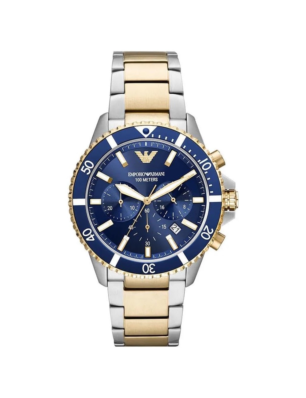 Reloj Caballero Esf Azul Bicolor