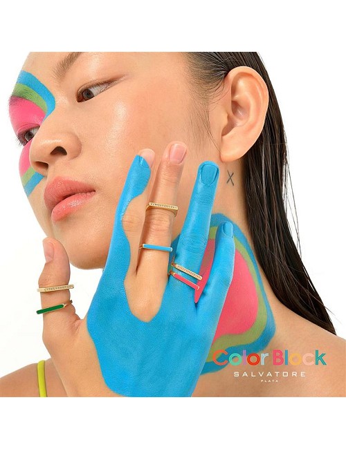 Sortija Chapada Cuadrada con Circonitas