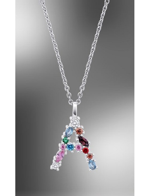 Lotus Silver Collar Sra. Letra-A. Multicol