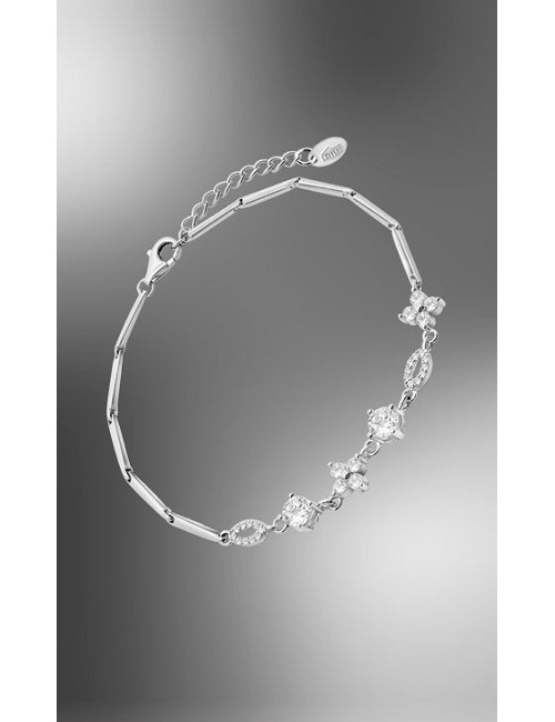 Lotus Silver Pulsera Sra. Flor. Circonitas