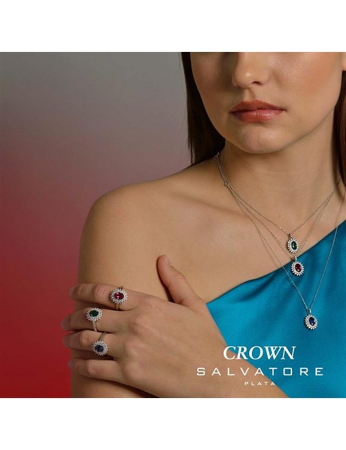 Sortija Plata Rodio Rubi