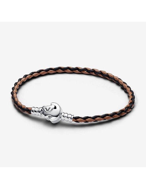 Pulsera Pandora Moments En Cuero Trenzado con Cierre El Rey León de Disney