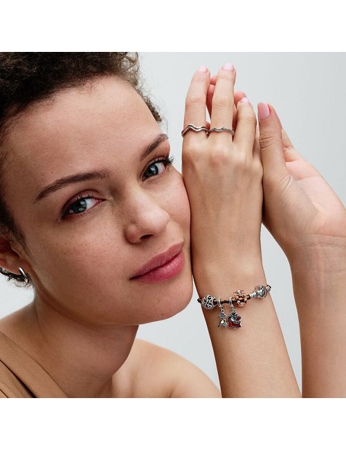 Pulsera Pandora Moments En Cuero Trenzado con Cierre El Rey León de Disney