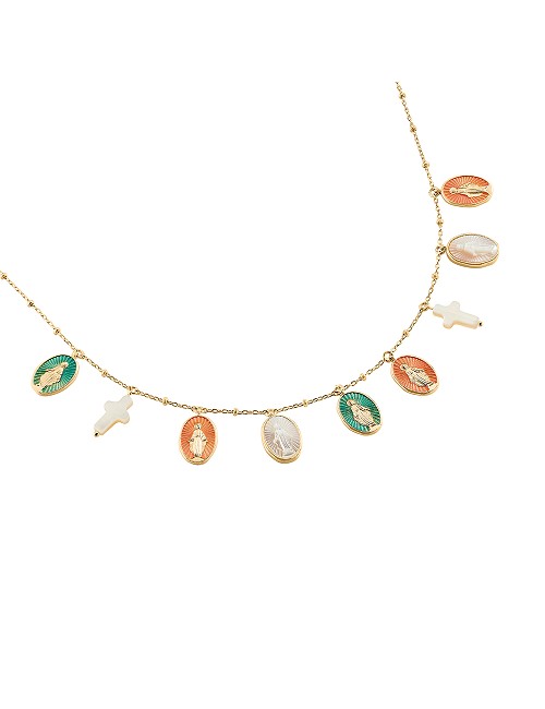 Collar Corto Medallas Esmalte