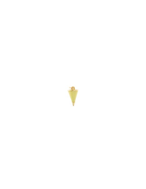 Charm Plata Chapado Dorado Cono Esmal. Amarrillo