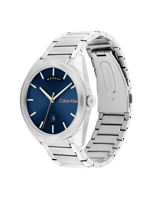 Reloj Caballero Calvin Klein Esf Azul Cadena Acero