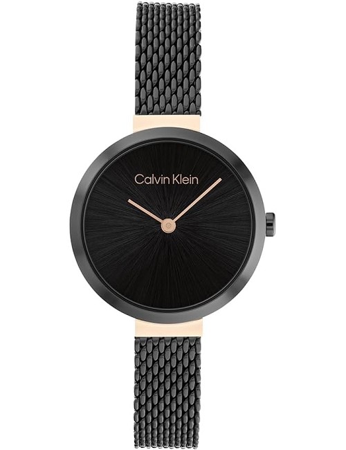 Reloj Calvin Klein Sra Acero Negro Bicolor Malla