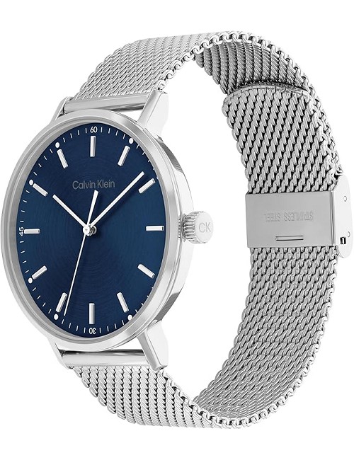 Reloj Caballero Esf Azul Malla Acero