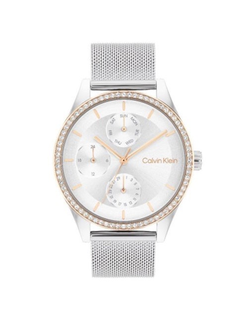 Reloj Multifuncion Esf Bicolor Malla con Circonitas