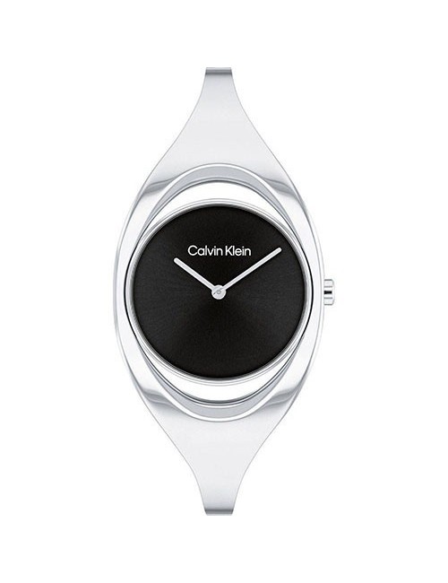 Reloj Sra Cadena y Caja Acero Esf Negra Brazalete