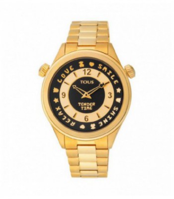 Reloj Tender Time de acero IP dorado con bisel giratorio