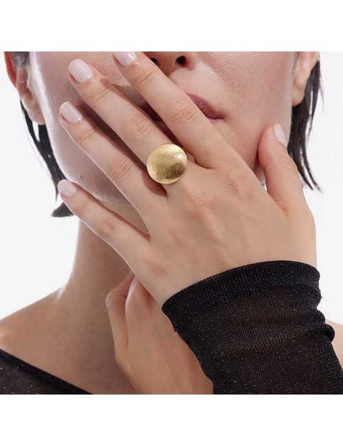 Anillo Ajustable Esfera Plata Rodio