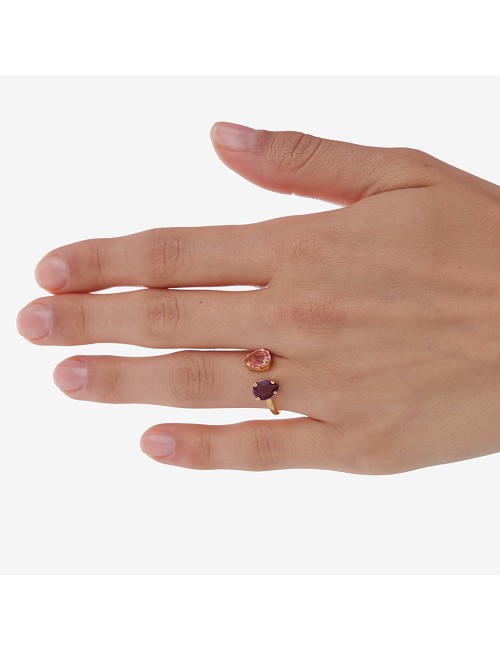 Anillo Ajustable Lagrima Verde