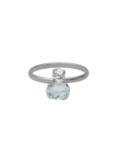 Anillo Cerrado Cristal Azul