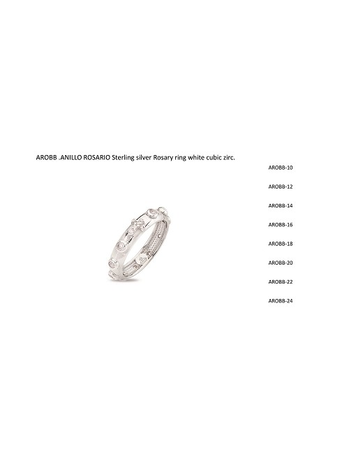Anillo Cruz Circo Blanco Plata Rodio