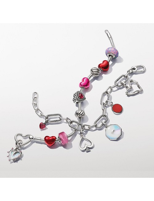 Colgante Redondo Plata Rojo