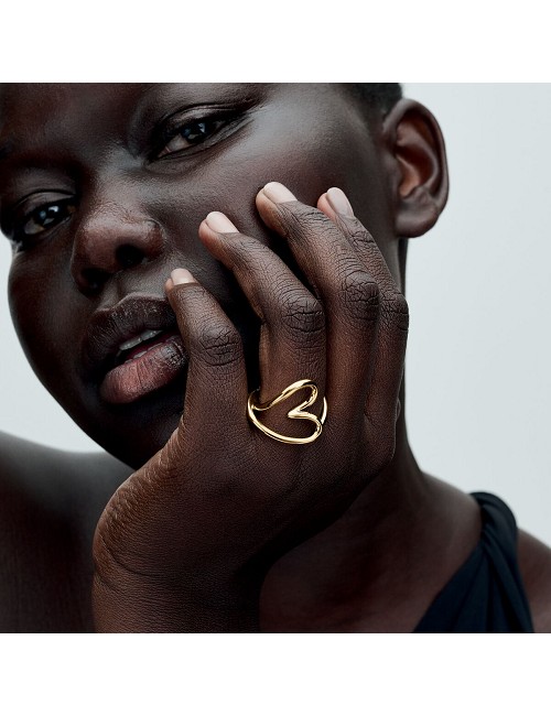 Anillo Corazón Forma Orgánica