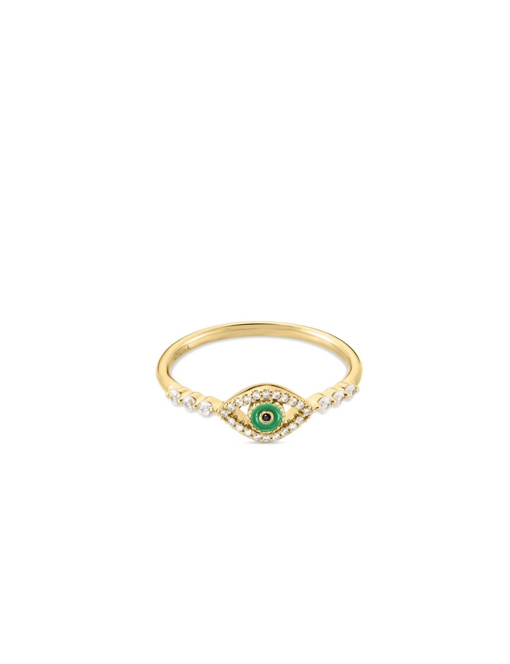 Anillo Fino Lucky Eye - Verde / Dorado