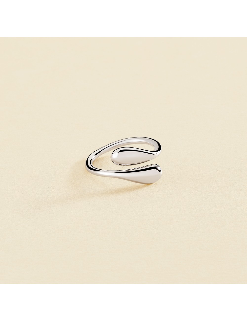 Anillo Gotas Entrelazadas Laton Cha. Rodio