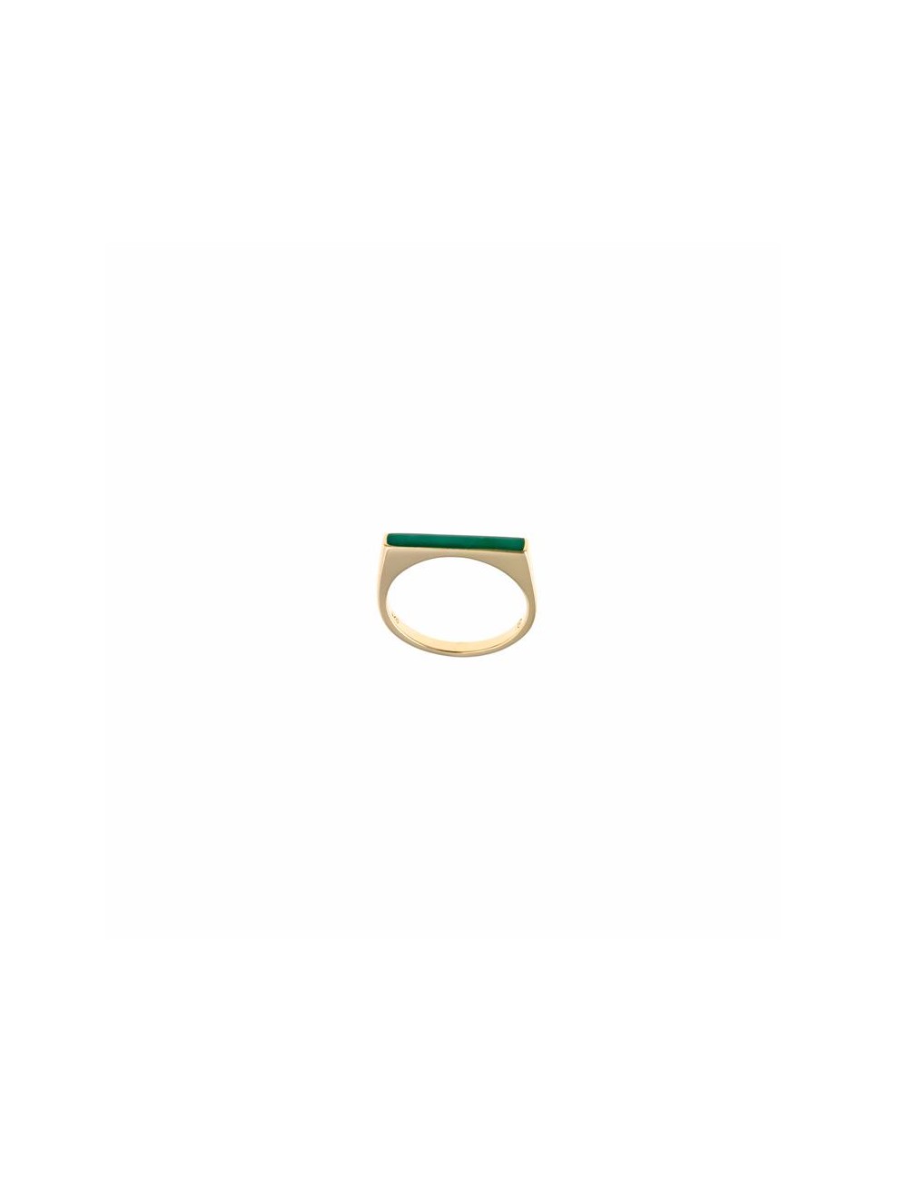 Anillo Plata Cuadrado Chapado Rosa Esmalte Verde