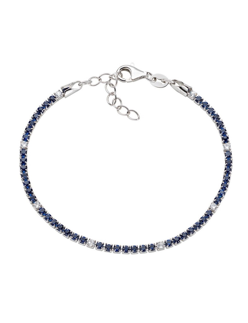 Brazalete Circo Azul y Blanco Pla. Rodio 16+3