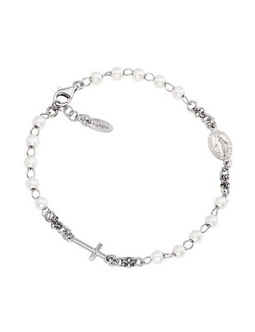 Brazalete Perlas Plata Rodio
