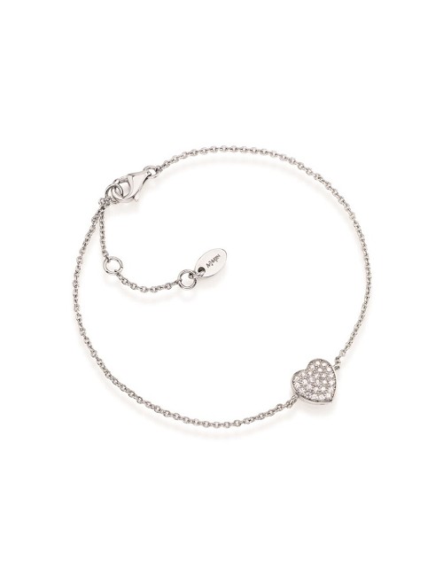 Brazalete Corazon Circo. Plata Rodio