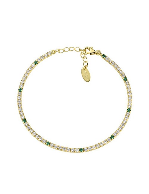 Brazalete Circo Verde y Blanco Plata Dorada