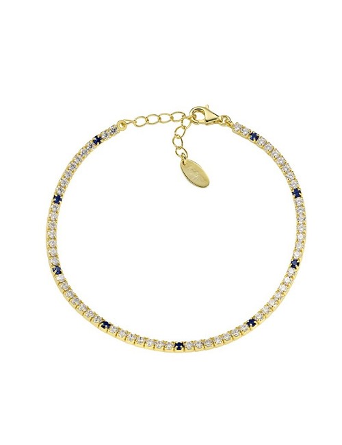 Brazalete Circo Azul y Blanco Plata Dorada