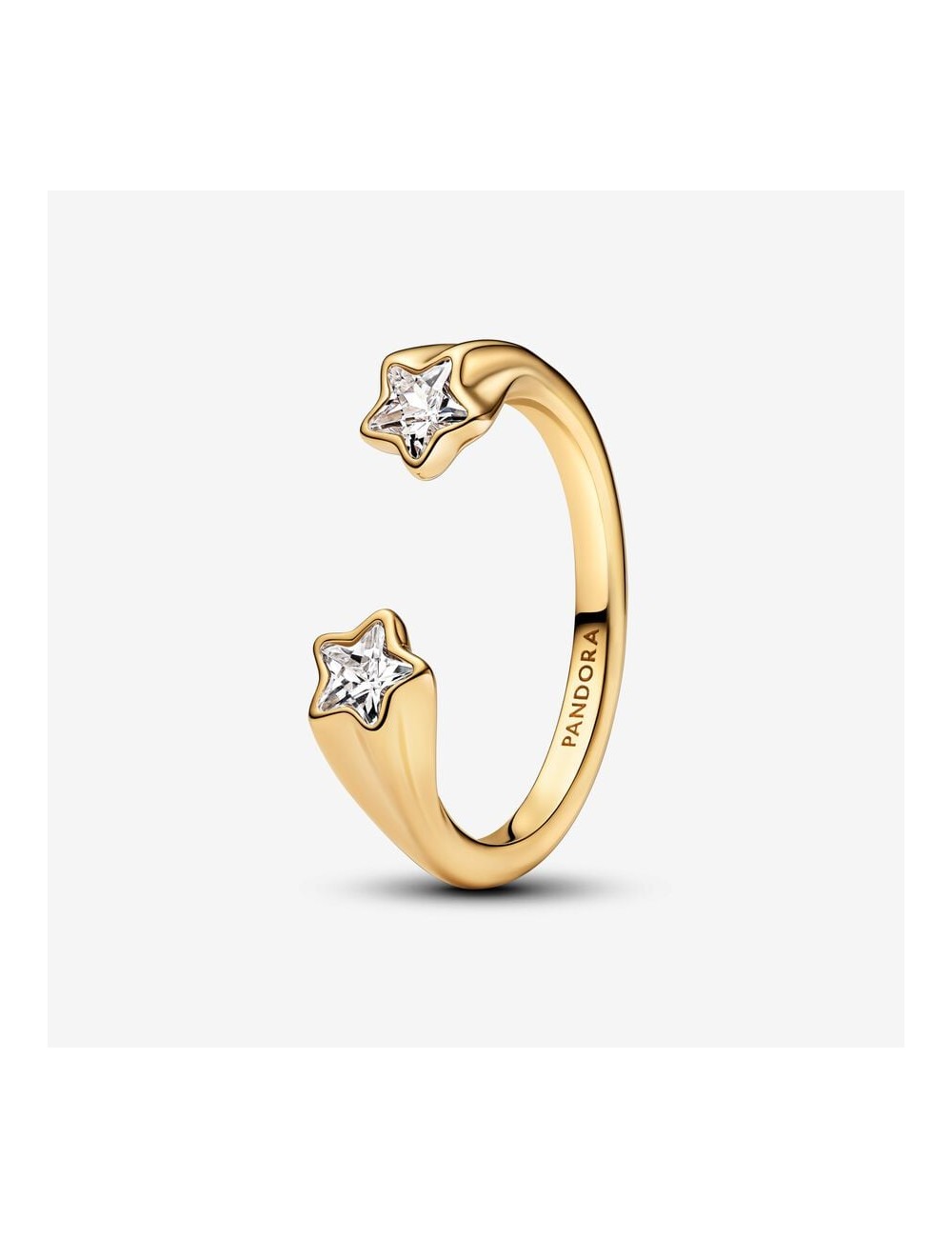 Anillo Estrellas Circonita Plata Dorada