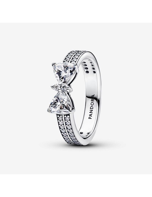 Anillo Pajarita Circonita Plata