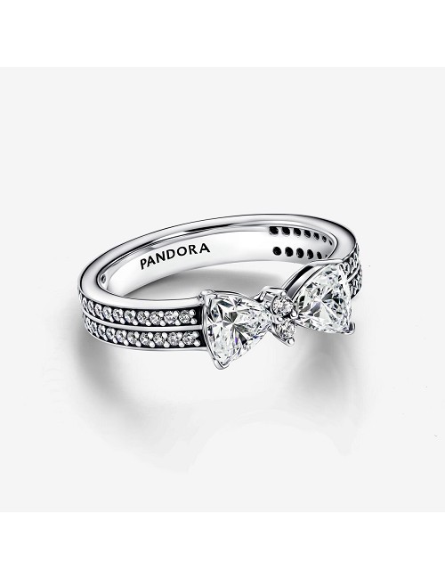 Anillo Pajarita Circonita Plata