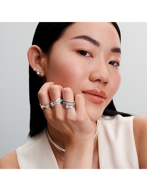 Anillo Pajarita Circonita Plata