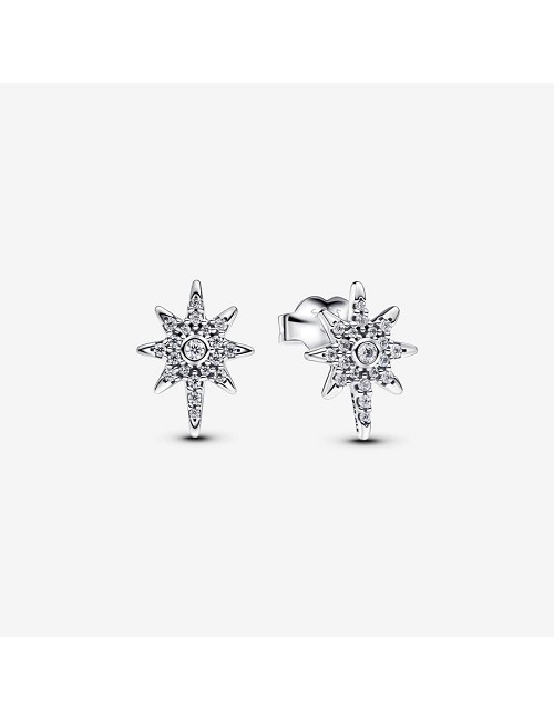 Pendientes Estrella Circonita Plata