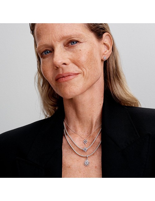 Pendientes Estrella Circonita Plata