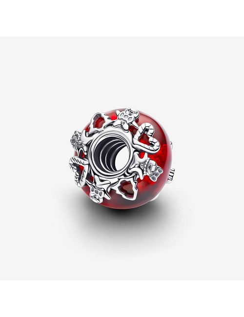 Charm Navidad Murano Rojo Plata