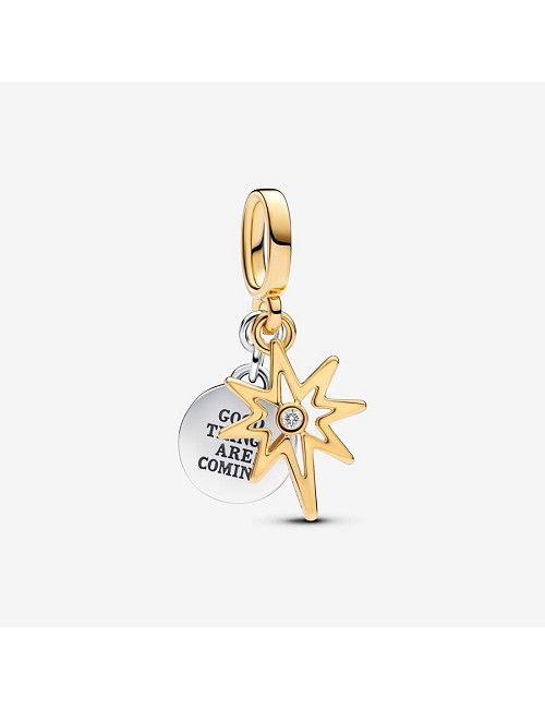 Colgante Estrella y Circulo Plata Bicolor