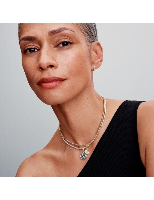 Colgante Estrella y Circulo Plata Bicolor