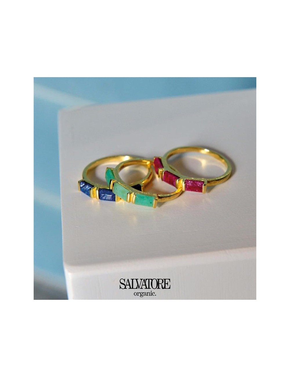 Sortija Plata Chapa. Tres Esmeraldas