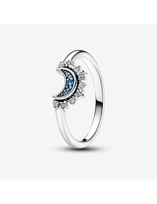 Anillo Luna Brilla Azul Celestial