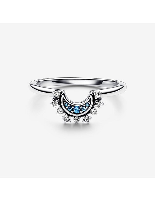 Anillo Luna Brilla Azul Celestial