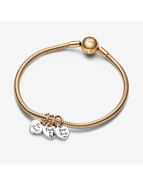 Charm Colgante Divisible Triple Amistad En Dos Tonos