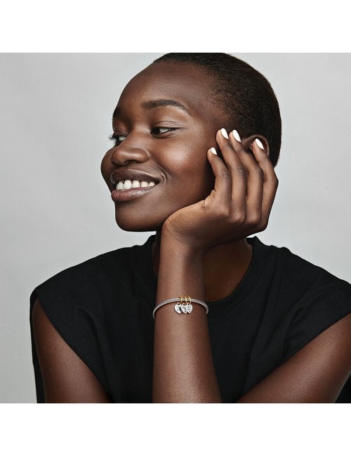 Charm Colgante Divisible Triple Amistad En Dos Tonos