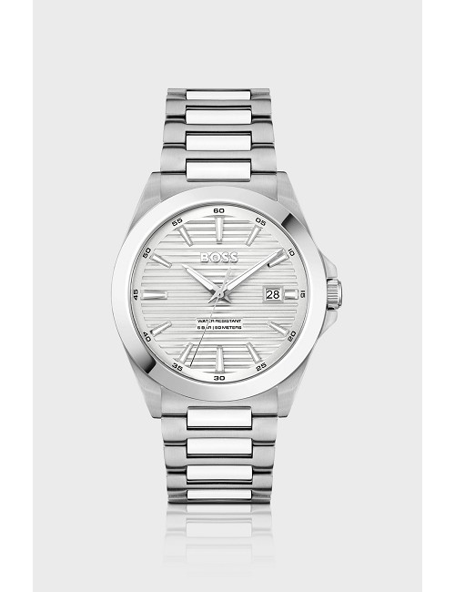 Reloj Boss Acero Esf. Blanca Rayada