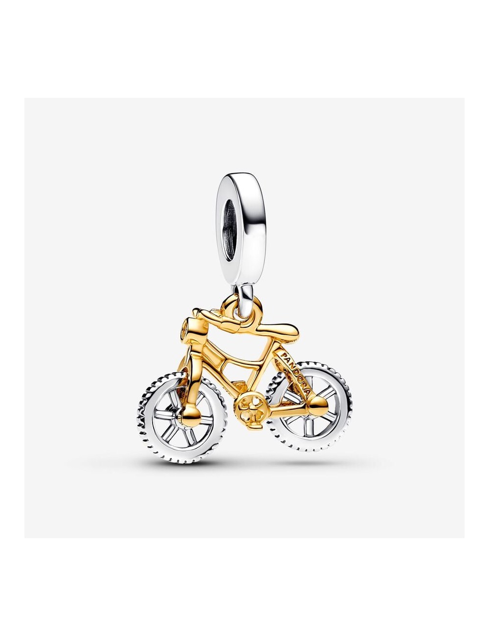 Charm Colgante Ruedas de Bicicleta Girando En Dos Tonos